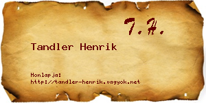 Tandler Henrik névjegykártya